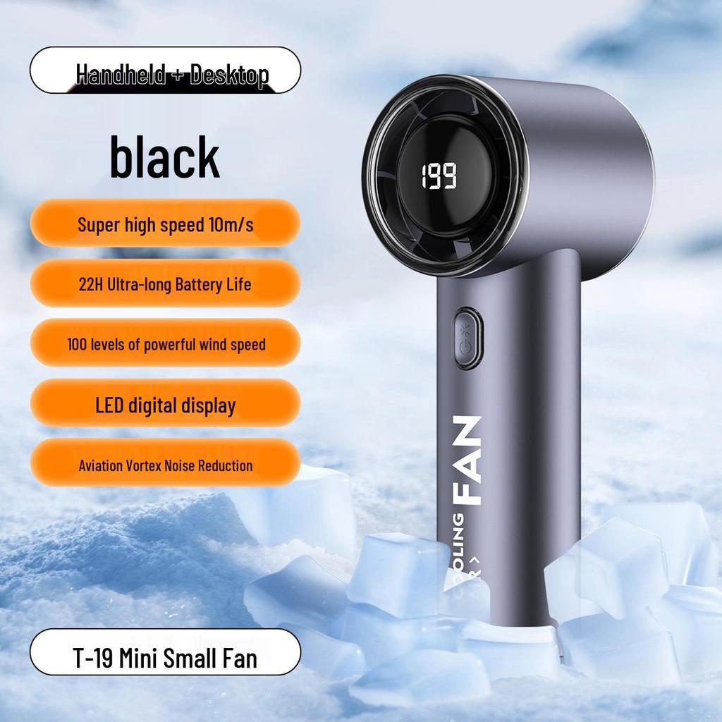 2026 USB Handheld Mini Fan: Digital Display, 199-Speed, High-Speed Turbine