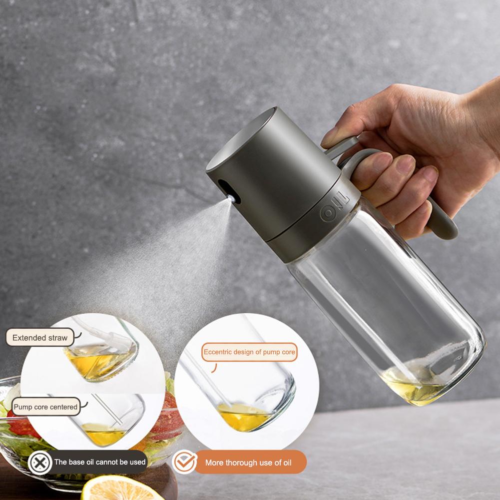 250ML Oil Spray Bottle High Borosilicate Glass Cooking Oil Dispensers Olive Oil Sprayer Mister Bottles for Air Fryer Baking