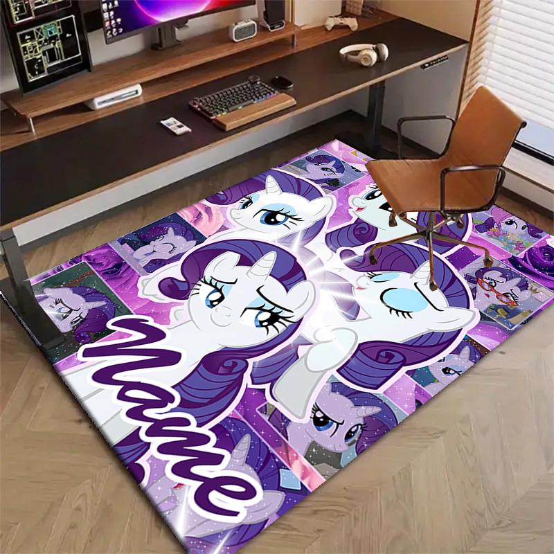 Custom My Little Pony Mat Personalized Name, Polyester Washable Indoor Entryway Rug, Gift for Christmas, Easter, Thanksgiving Day