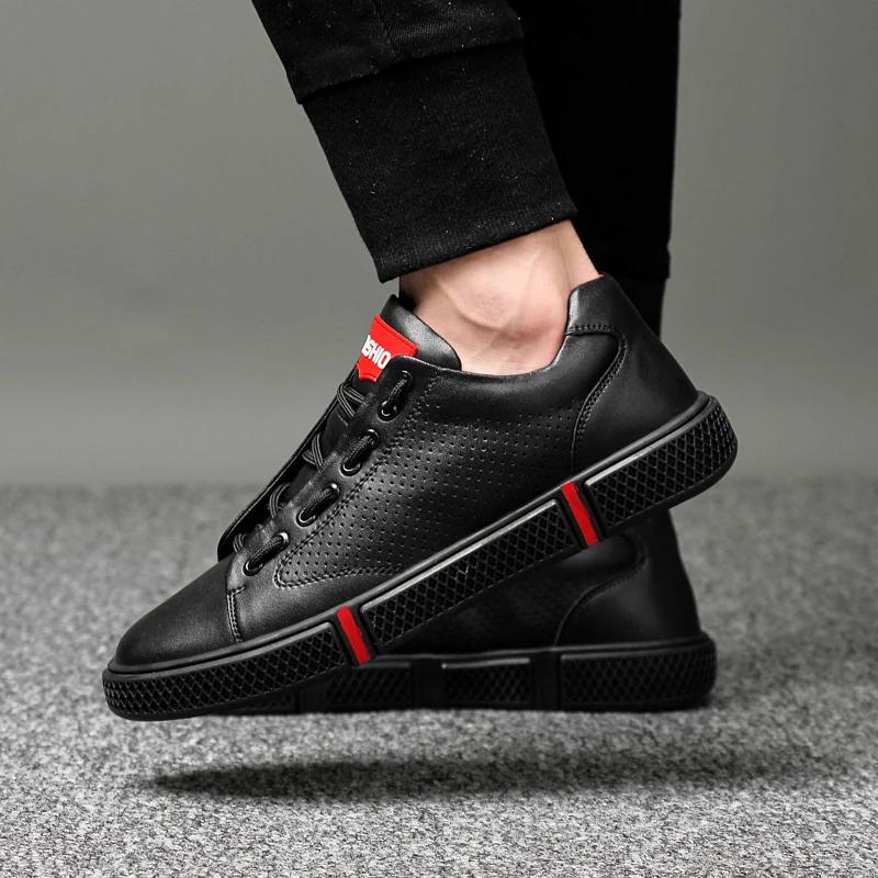 Men Genuine Leather Shoes Men Flats Fashion Men's Casual Shoes Outdoor Summer Hole Brand Man Soft Comfortable Lace Up Shoes L5