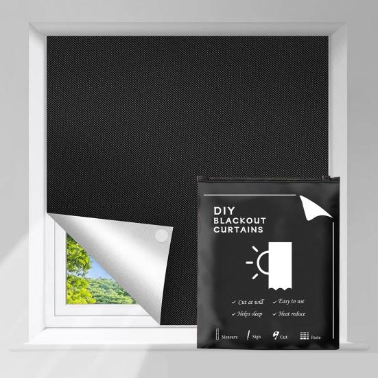 Portable Blackout Curtain No Drilling Blind Wrinkle-Free Windows Blackout Blackout Curtain