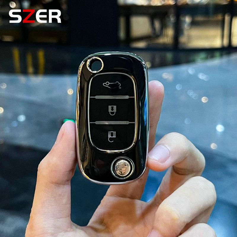 3 Buttons TPU Key Case Cover for LADA Vesta Granta XRay Kalina Priora Sedan Sport for Renault Fluence Clio Megane for Mercedes