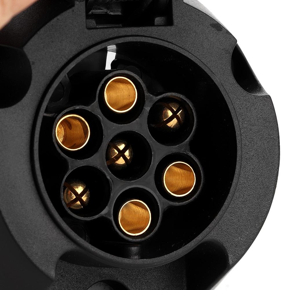 7 Pin 12V Black Plastic Car Trailer Socket Plug Adapter Connector Car Accessories