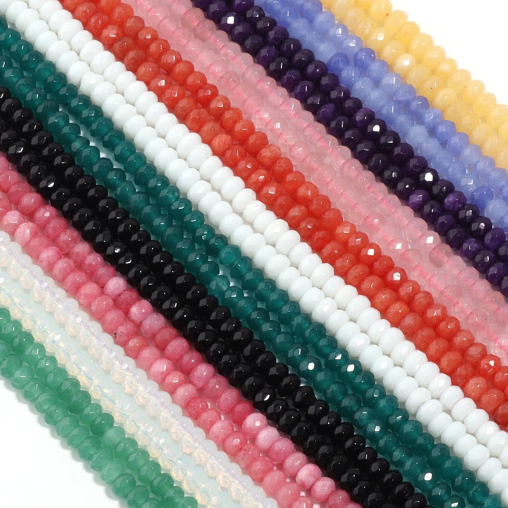 1 Strand 6x4mm Faceted Abacus Beads Colorful Natural Stone Beads Loose Bead For Jewelry Making DIY Loose Beads Bracelet Necklace