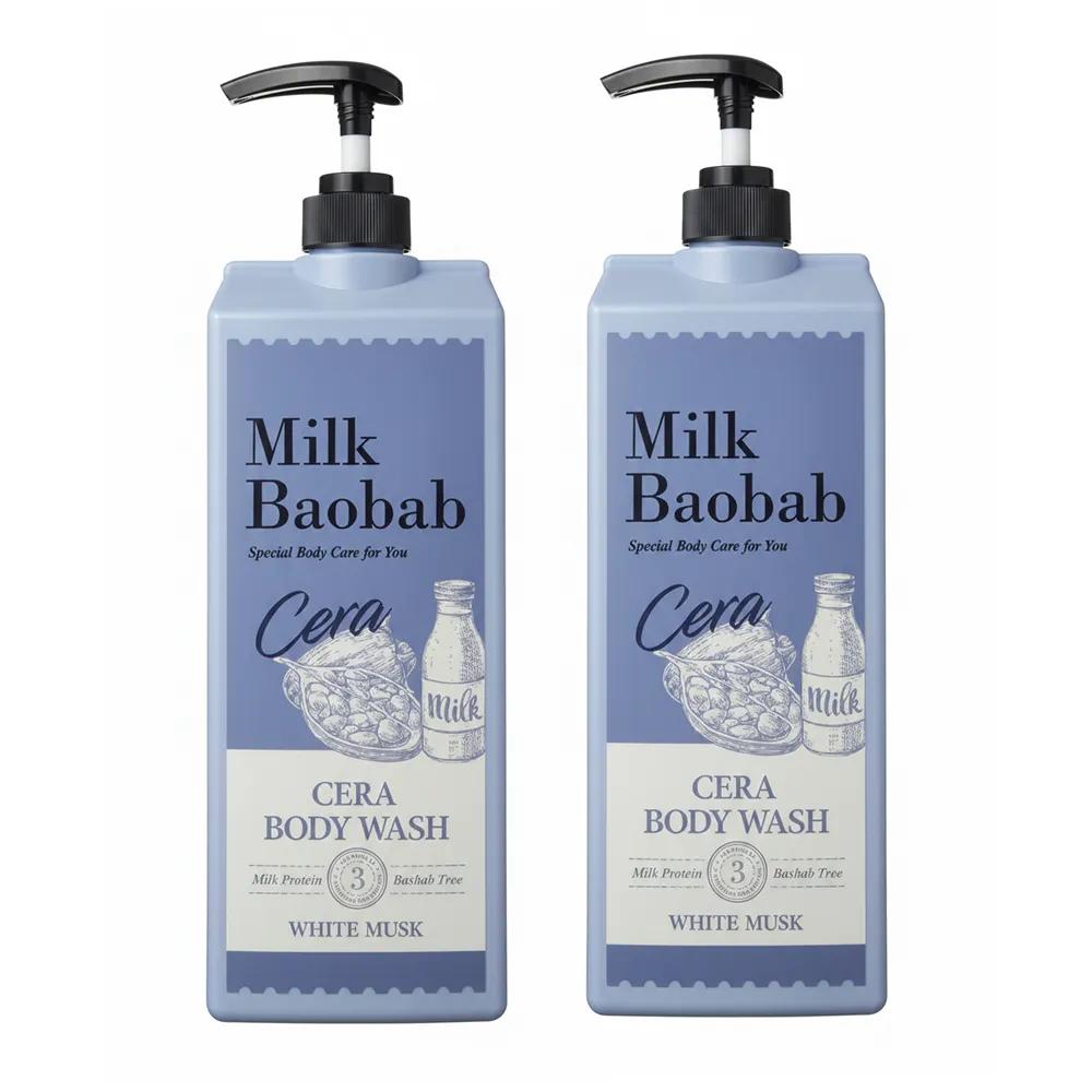 Milk Baobab Cera Body Wash 1200ml White Musk (2 bottles)
