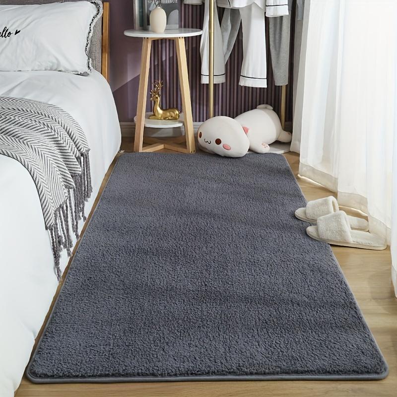 Velvet Shaggy Solid Color Mat, Indoor Decorative Mat, Fluffy Mat, Suitable for Bedroom Living Room Leisure Area Bedside  Puffy Mat Fashion Soft Mat