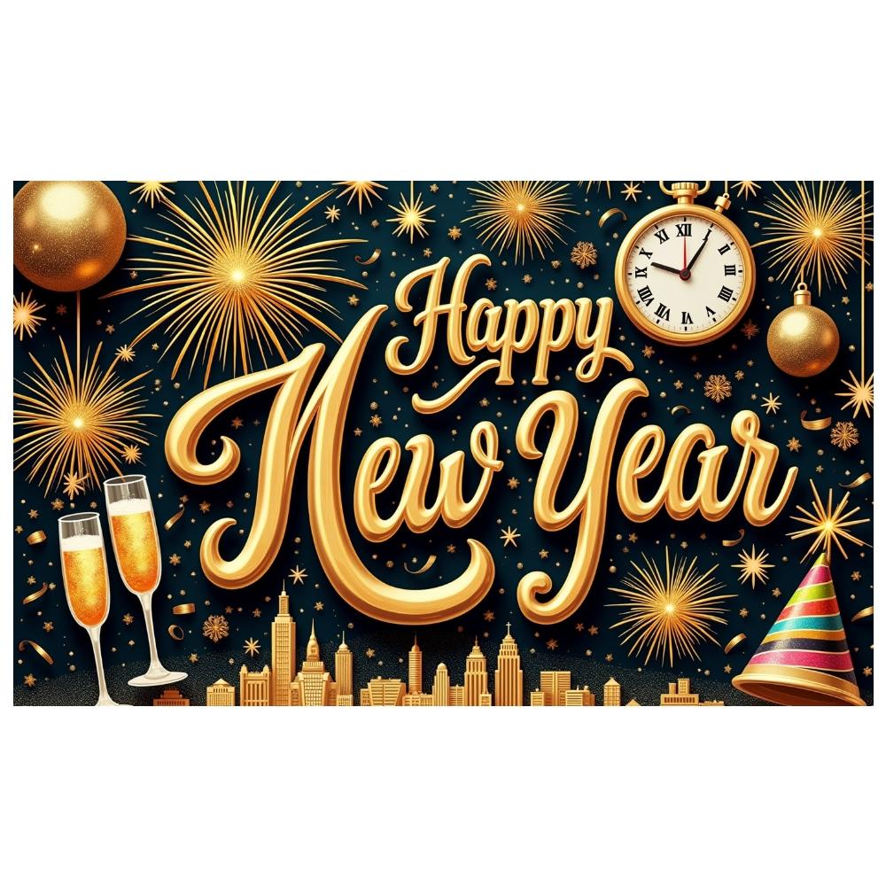 Holiday Banner Champagne Glass Party Backdrop Celebration Banner Festive Festive Banner For Indoor Party Office Celebration