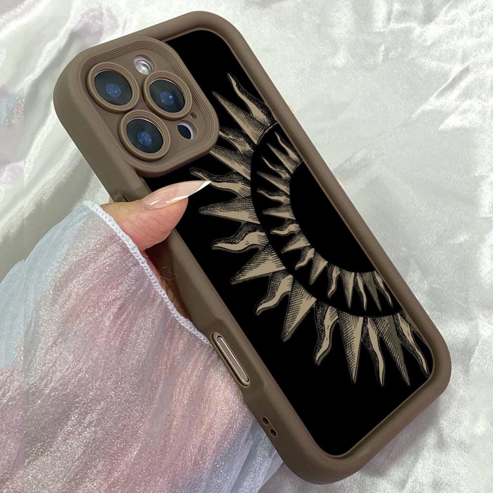 

JT526 The Black Sun for iPhone 17 16 15 14 13 12 11 Pro Max Samsung S26 S25 Ultra A17 A07 A56 A16 A15 A06 A35 Xiaomi 15T Redmi 15c 14C Soft Case Redmi 15C 4G/5G(171.6) коричневий