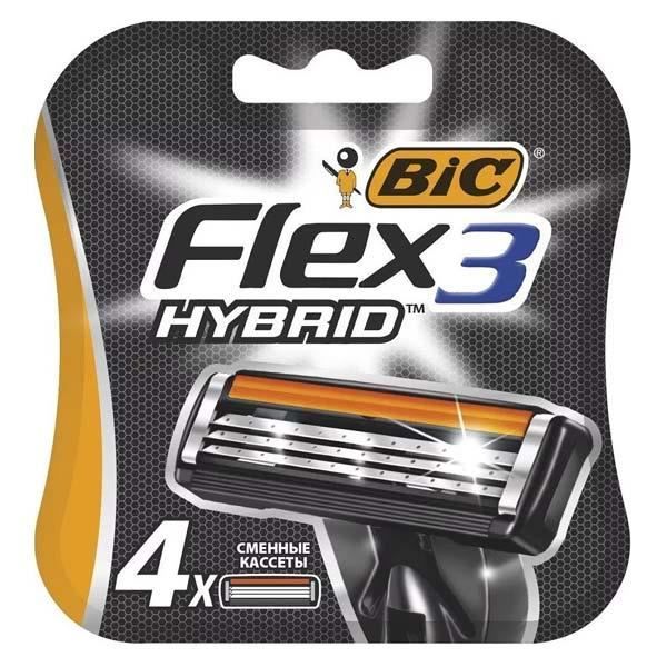 BIC Hybrid 3 Rasoir 3 Lames Mobiles 4 Recharges