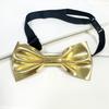 Children's Blue Glitter PU Bow Tie with Flower Decoration