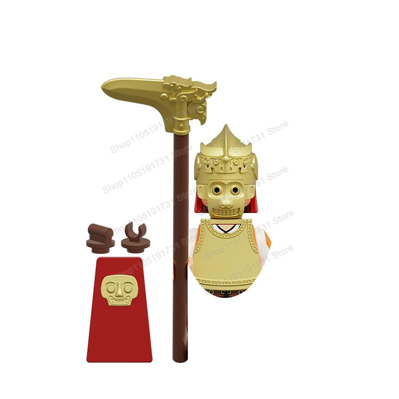 MOC Chinese Soldier Figures Building Blocks Shangzhou Dynasty Qin Dynasty Castle Warrior Knights Army Accessories Bricks Toys