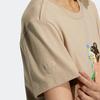 Adidas Originals Trefoil Cartoon Character Print Round Neck Short Sleeve T-Shirt Women Tops Khaki-Brown HR3473
