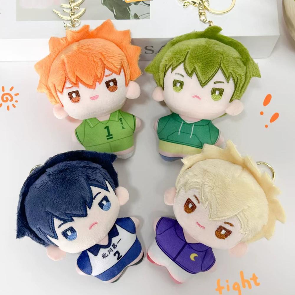 10CM Haikyuu Plush Pendant Toy Hinata Shoyo Tobio Kageyama Tadashi Yamaguchi Dolls Coin Purse Blue Prison Keychain Pendant Gift