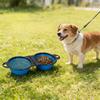 1-piece 2-in-1 Foldable Dual Bowl Feeding Bowl Portable Outdoor Travel Dog Cat Drinking Bowl Pet Supplies Outdoor Feeding Water