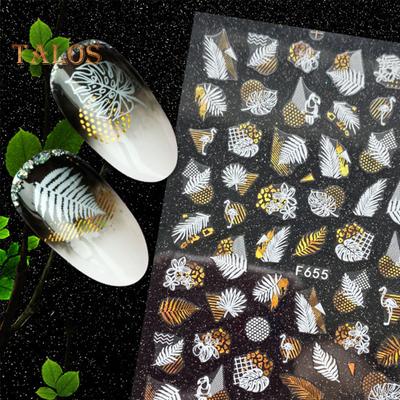 Adesivo de unhas 3D DIY vários estilos decalques de manicure brilhantes sem imersão para meninas