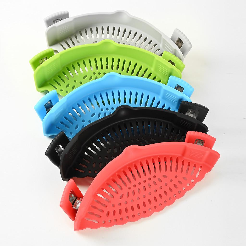 Modern Silicone Colander With Drainage Guard For Vegetable And Fruit Rinsing