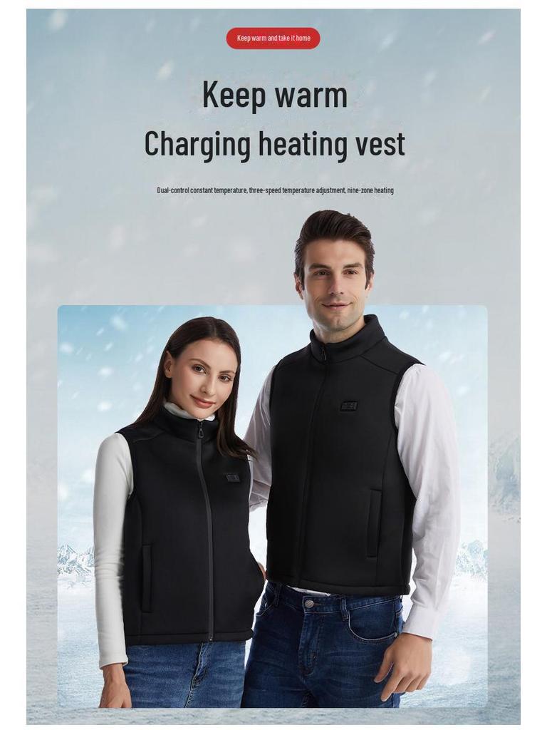 Cross-border USB Nine-Zone Smart Heating Vest: Electric Warmth and Constant Temperature for Couples