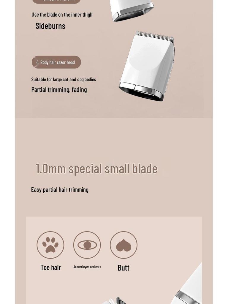 Pet Grooming Electric Clipper: Cat & Dog Shaver, Nail Grinder, Hair Trimmer