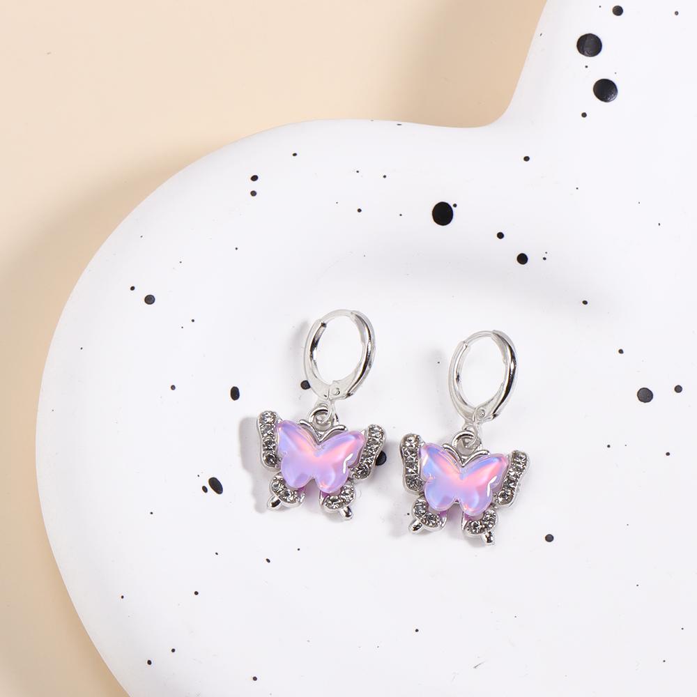 10Pcs Fashion Colorful Crystal Butterfly Pendant Shiny Zircon Charms For Korean Women Necklace Choker Jewelry Accessories Wholes