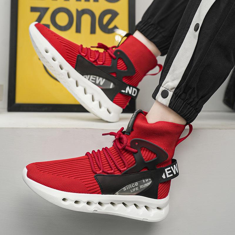 Autumn new high-top socks shoes platform sneakers breathable mesh youth running shoes