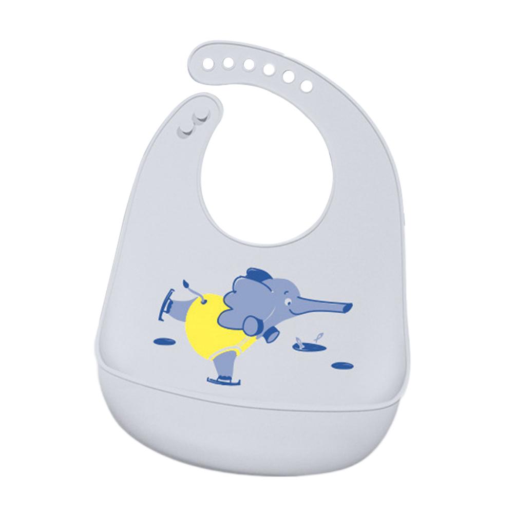 Cartoon Animal Hippopotamus Dinosaur Silicone Bib for Baby Infant Safe Waterproof Halter Feeding Burp Cloths Soft Drool Bag