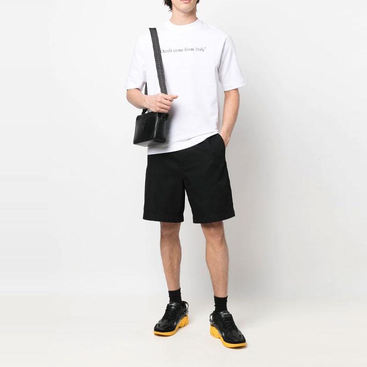 Off-White From Italy Skate Tee White/Black Men Tops OMAA119S22JER0020110