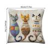 Pillow Cover Cute Cat-Patterned 2D Flat-Printed Pillowcase For Comfort And Style Sofa Cushion Cover Home Decoration