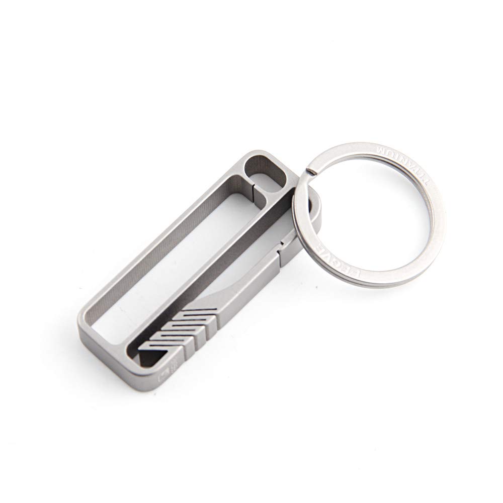 FEGVE Titanium Keychain Keychain Carabiner Belt Clip Key Tool for Home Camping Hiking Traveling Anti-Lost Multi-Function (TI032-C-10mm)