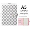 A5 Premium Leather Grid Pattern Binder Journal