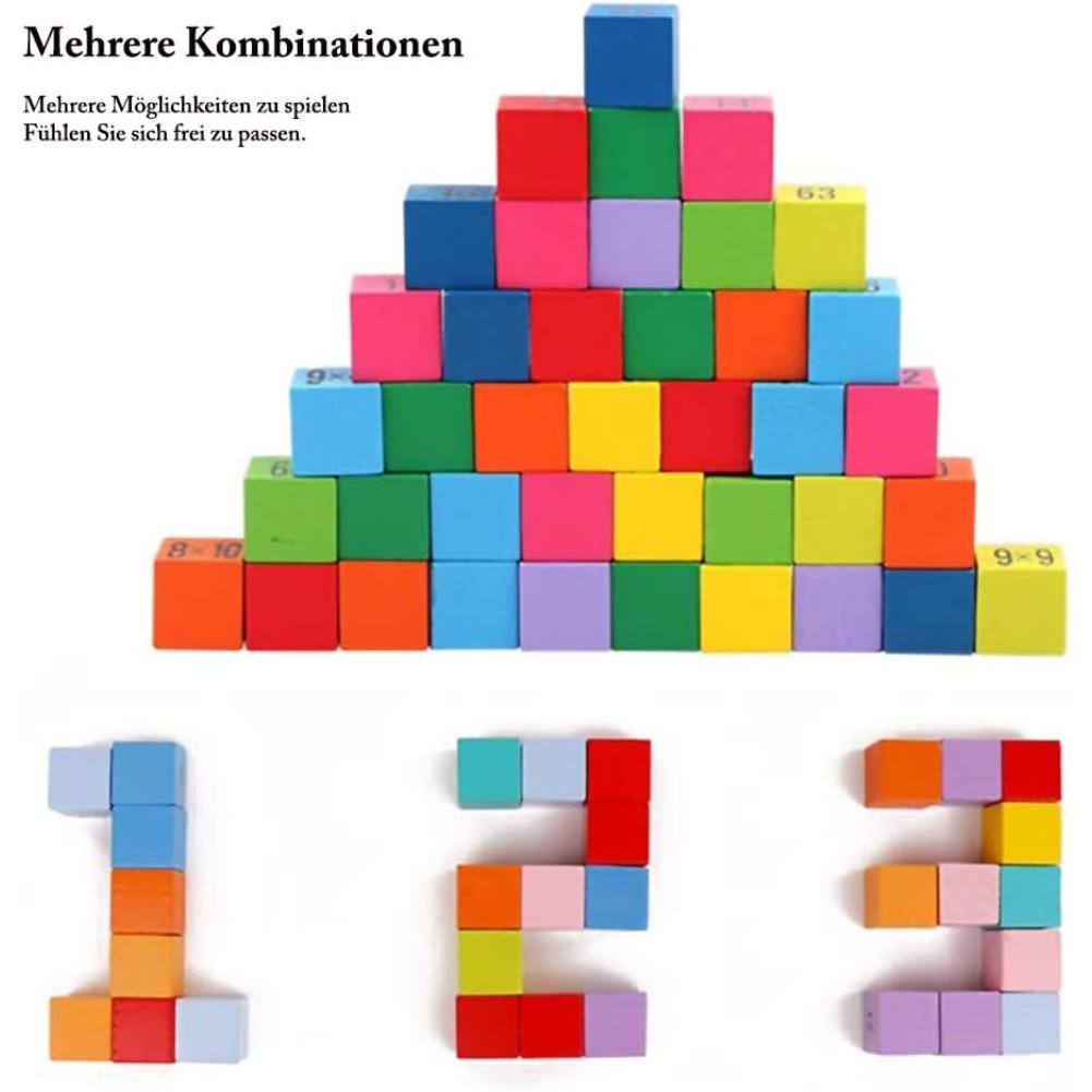 Zahlenlern-Rechenbrett aus Holz 1 x 1, Mathe-Lernspielzeug, bunte Holzspielzeugwürfe, Rechenbrett, Mathe-Lernspiele