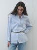 KIJUN Stripe Oversized Shirt Sky Blue