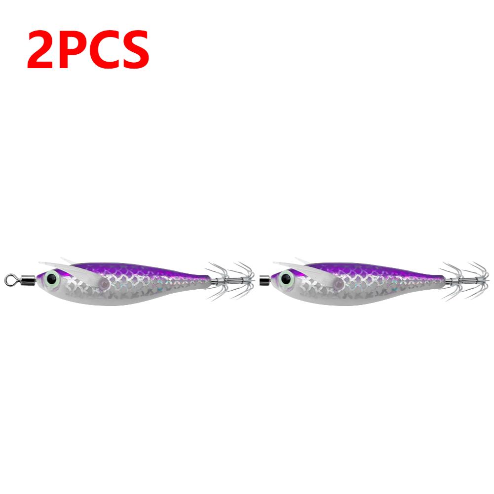 1-3 Stück leuchtender Tintenfischköder Haken Salzwasser Angelköder Künstliches Ei Holzgarnele Köder Meeresfischen Oktopus Sepia Tintenfischköder