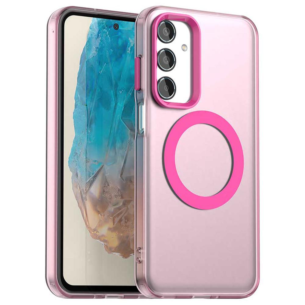 Para Capa Samsung Galaxy M35 5G Compatível com MagSafe PC+TPU+PET Capa de Telefone Anti-Queda