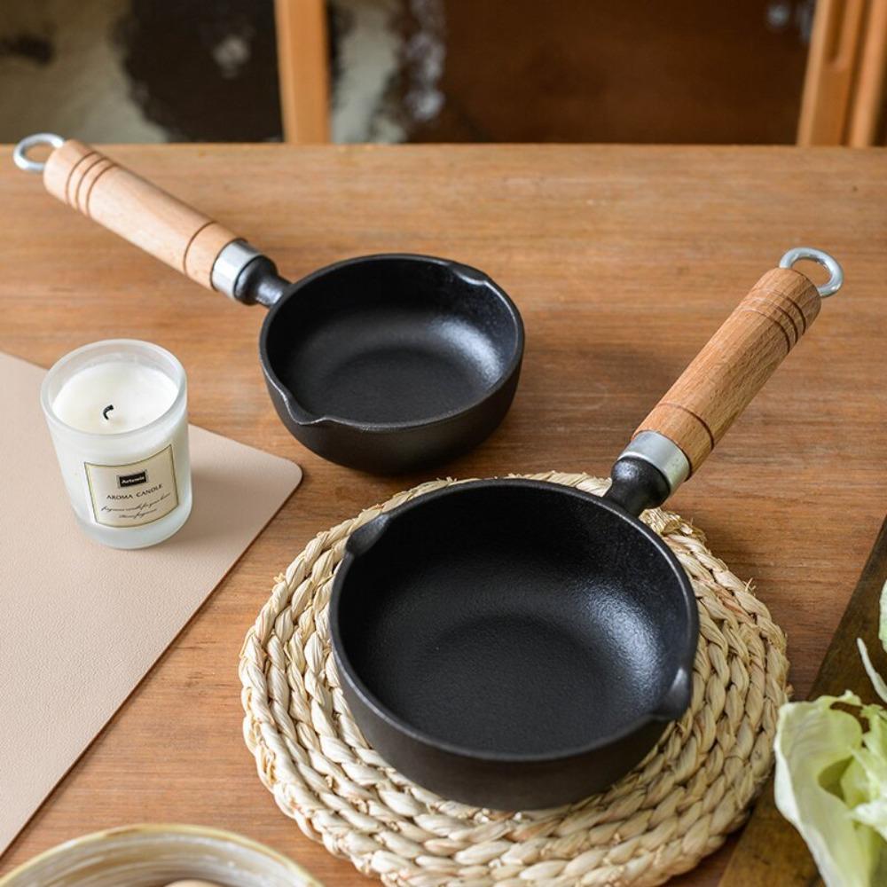 Nonstick Oil Pouring Pan Cast Iron Sauce Pan Butter Melting Pot Frying Egg Pan  Sauces