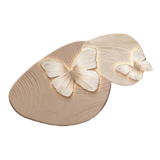 Floor Mat Butterflies Shape Water-Repellent Easy To Clean Bathroom Rug with Anti-Slip Base High-Density Diatom Ooze Bath Mat