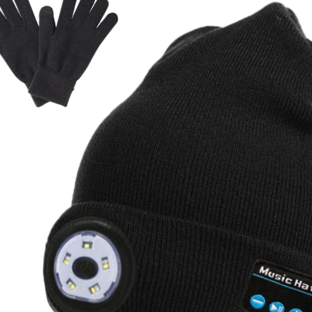 for Men Sports , Rechargeable Outdoor Hiking Flashlight Hat with Speaker Gifts Lovers