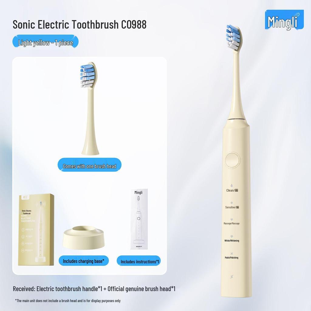 Mingli Sonic Electric Toothbrush: Five Modes, Soft Bristles, Smart Rechargeable, Waterproof, Adult Couple Model.