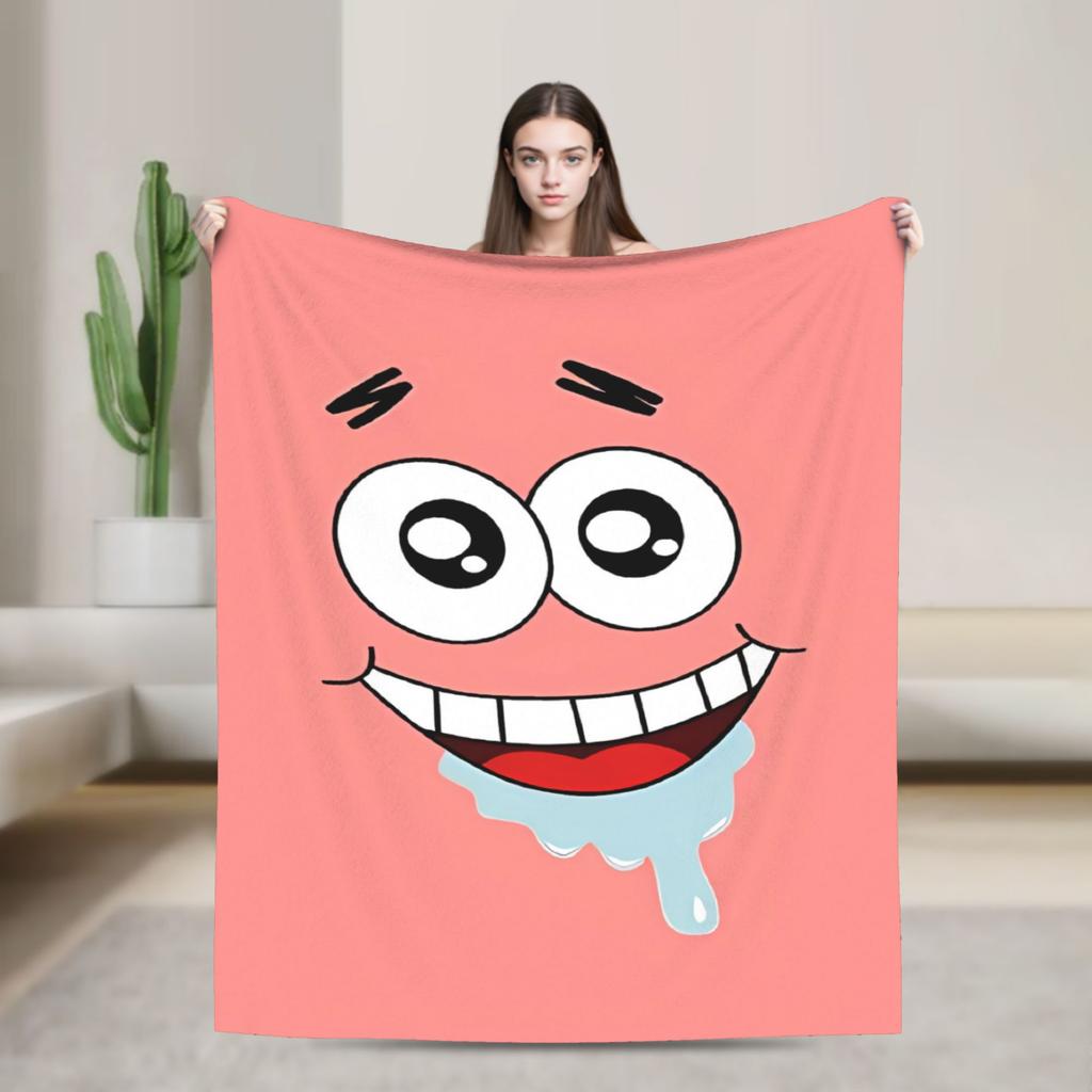 SpongeBobs Dark Mini Avatar Repeat Blanket Quality Warm Soft Throw Blanket Autumn Girls Boys Living Room Novelty Bedspread