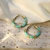 Dopamine Simple Geometric Round Color Drip Earrings Women Do Not Fade Personality High Sense Versatile Earrings