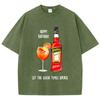 Casual Womans Acid Wash TShirts Aperol Spritz Prints Tops Distressed Crewneck Oversize Cotton Tee Shirts Trend Female Clothes