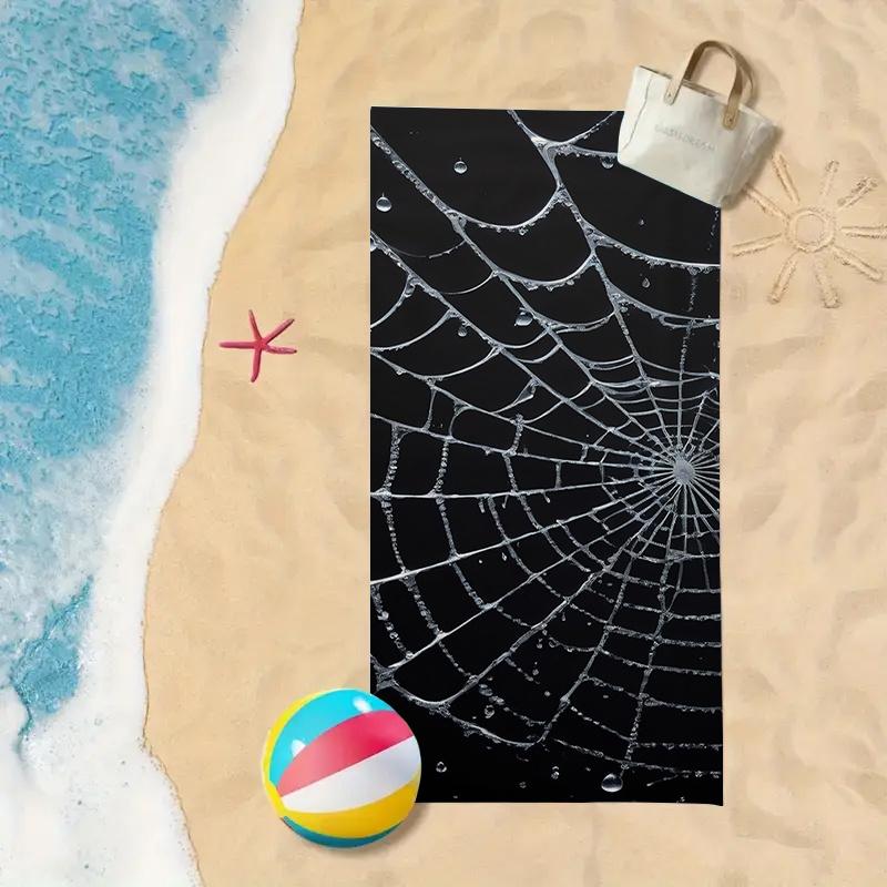 Gothic Spider Web Beach Towel, Quick Dry Super Absorbent Soft Lightweight Microfiber Blanket for Beach Outdoor Camping