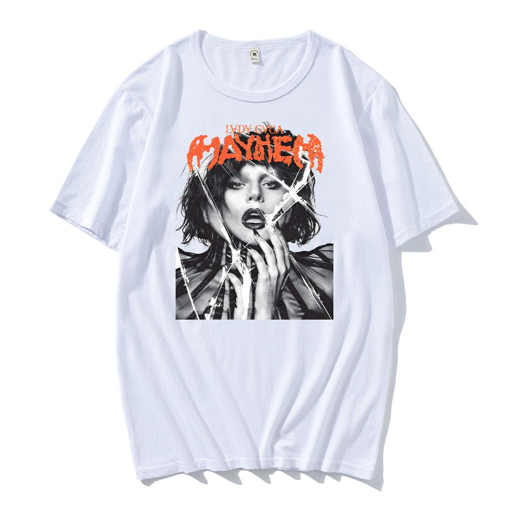 

Lady Gaga Mayhem TShirts Unisex High Quality Hip Hop Cotton Tees Shirts Fashion Unisex Aesthetic Retro TShirts Summer New Clothing S