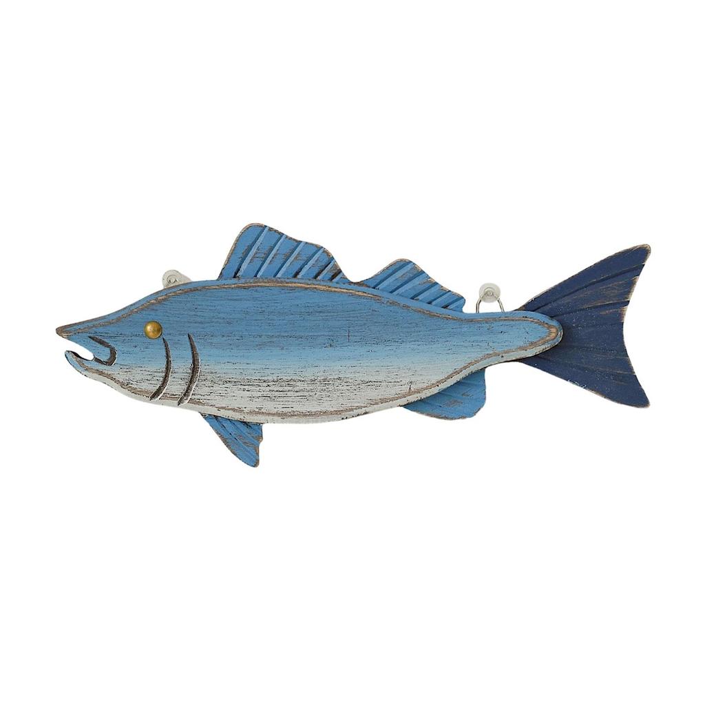 Hanging Fish Sculpture,Nursery Coastal Ornament Beach Theme Decor Nautical Wooden Wall Plaque for Ocean Theme Room Outside Hotel