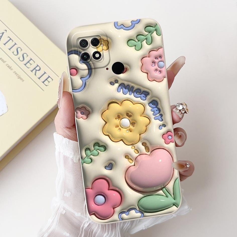 For Xiaomi Poco C40 Case 220333QPG Fashion Daisy Flower Graffiti Soft Silicone Shockproof Back Cover For Poco C40 PocoC40 Bumper
