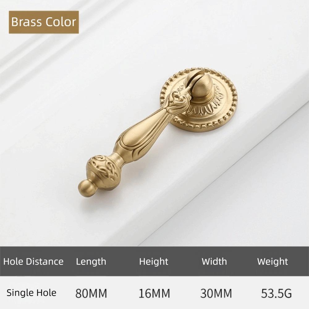 Nordic Solid Brass Cabinet Handle Hardware with Matching Screws Drawer Knobs Pull Handles Kitchen