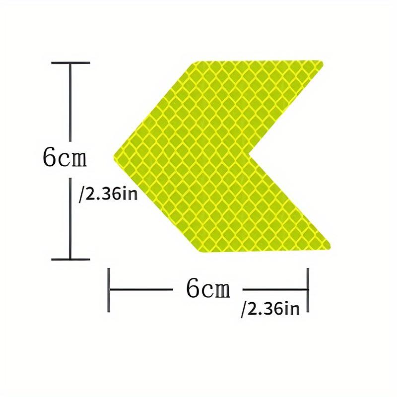 10pcs/set Car Auto Assorted Colors Sticker Self Adhesive Reflective Arrow Sign Tape- Arrowhead Reflective Sticker Rear-oriented