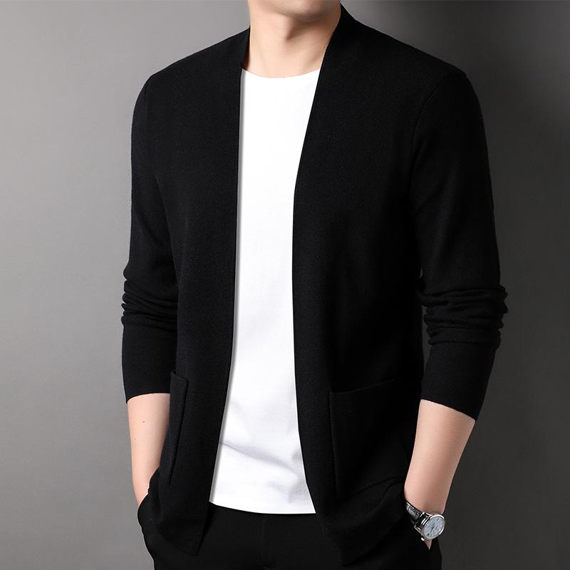 

Hengyuanxiang Men s 2025 Autumn Knit Cardigan with Pockets X-Large чорний
