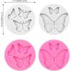 4 Pcs Butterfly Silicone Molds Mini Butterfly Fondant Mold Cute Soap Epoxy Resin Mold Sugarcraft Candy Chocolate Molds for Sugarcraft Cake Decorating