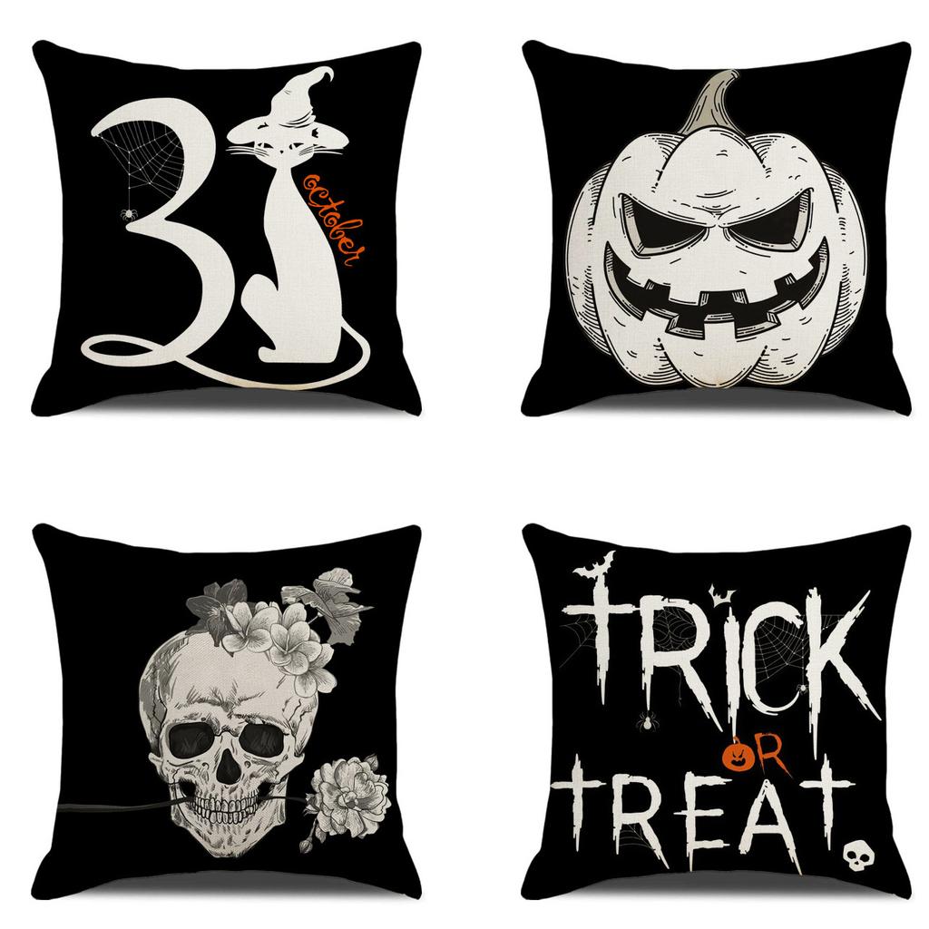 Halloween Pillowcase Pumpkin Skull Funny Ghost Cushion Cover Sofa Living Room Decoration Pillow
