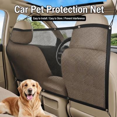 1Pc Mesh Car Pet Barrier Net Adjustable Backseat Safety Divider  Pet Travel Car Accessory